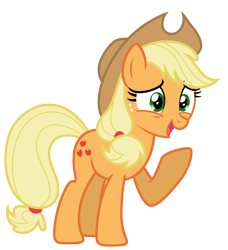 Size: 5953x6533 | Tagged: safe, artist:estories, applejack, earth pony, pony, g4, absurd resolution, applejack's hat, cowboy hat, female, hat, mare, raised hoof, simple background, solo, stetson, transparent background, vector