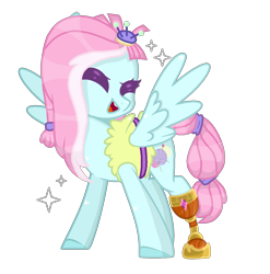 Size: 1212x1226 | Tagged: safe, artist:jisootheartist, kerfuffle, pegasus, pony, g4, rainbow roadtrip, amputee, cute, eyes closed, female, fufflebetes, mare, open mouth, prosthetic leg, prosthetic limb, prosthetics, simple background, solo, spread wings, transparent background, wings