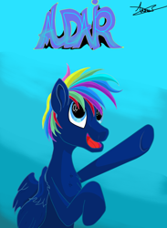 Size: 1428x1952 | Tagged: safe, artist:aldairsparkle, oc, oc only, oc:aldair sparkle, pegasus, pony, happy, male, solo, stallion