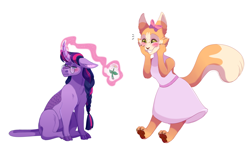 Size: 3000x1800 | Tagged: safe, artist:uunicornicc, twilight sparkle, cat, kirin, g4, alternate universe, flower, furry, glasses, kirin twilight, kirin-ified, levitation, magic, simple background, species swap, telekinesis, white background