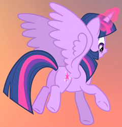 Size: 1040x1083 | Tagged: safe, screencap, twilight sparkle, alicorn, pony, g4, three's a crowd, butt, cropped, female, plot, solo, spread wings, twibutt, twilight sparkle (alicorn), wings