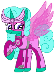 Size: 954x1269 | Tagged: safe, artist:徐詩珮, glitter drops, pony, unicorn, series:sprglitemplight diary, series:sprglitemplight life jacket days, series:springshadowdrops diary, series:springshadowdrops life jacket days, g4, alternate universe, artificial wings, augmented, clothes, cute, female, glitterbetes, magic, magic wings, mare, mighty pups, paw patrol, simple background, skye (paw patrol), solo, transparent background, wings