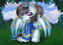 Size: 5787x4092 | Tagged: safe, artist:janelearts, oc, oc only, pegasus, pony, absurd resolution, antlers, colored wings, commission, female, mare, multicolored wings, solo, wings, ych result