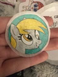 Size: 4032x3024 | Tagged: safe, artist:alilunaa, derpy hooves, pegasus, pony, g4, craft, diy, female, mare, sticker, traditional art