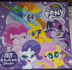 Size: 1836x1787 | Tagged: safe, applejack, fluttershy, pinkie pie, rainbow dash, rarity, twilight sparkle, alicorn, earth pony, pegasus, pony, unicorn, g4.5, my little pony: pony life, 2021, calendar, female, mane six, merchandise, photo, twilight sparkle (alicorn)