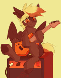 Size: 1030x1327 | Tagged: safe, artist:jazzynsfw, oc, oc only, oc:longshot, pegasus, pony, guitar, musical instrument, solo