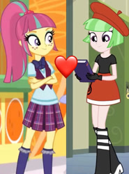 Size: 859x1158 | Tagged: safe, edit, edited screencap, screencap, drama letter, sour sweet, watermelody, dance magic, equestria girls, equestria girls specials, g4, background human, canterlot high, clothes, crystal prep academy uniform, female, heart, school uniform, shipping, shipping domino, sourmelody