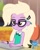 Size: 850x1050 | Tagged: safe, artist:rjp.rammy, grace manewitz, human, equestria girls, g4, blonde, blonde hair, bowtie, bracelet, chair, clothes, cute, ear piercing, earring, equestria girls-ified, female, glasses, jewelry, keyboard, pencil, piercing, secretary, shirt, sleeveless, solo, unamused, wristband