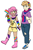 Size: 1327x2000 | Tagged: safe, artist:/d/non, li'l cheese, little mac, human, g4, arm warmers, band-aid, bandana, belt, bisexual pride flag, boots, clothes, ear piercing, earring, face paint, feet, female, freckles, gay pride flag, genderfluid, genderfluid pride flag, hairband, hairclip, headcanon, holding hands, humanized, jeans, jewelry, lgbt headcanon, looking at each other, male, male feet, mismatched socks, nail polish, older li'l cheese, older little mac, open mouth, overalls, pansexual, pansexual pride flag, pants, piercing, pride, pride flag, pride socks, sandals, sexuality headcanon, ship:li'l mac n cheese, shipping, shirt, shoes, shorts, size difference, socks, stars, striped socks, suspenders, t-shirt, tank top, torn clothes, wristband