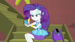 Size: 1920x1080 | Tagged: safe, screencap, rarity, costume conundrum, equestria girls, g4, my little pony equestria girls: better together, cute, female, geode of shielding, magical geodes, phone, raribetes, solo