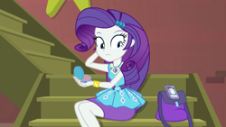 Size: 1920x1080 | Tagged: safe, screencap, bulk biceps, rarity, costume conundrum, equestria girls, g4, my little pony equestria girls: better together, geode of shielding, magical geodes, makeup, phone