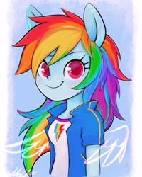 Size: 1280x1600 | Tagged: safe, artist:mn27, rainbow dash, equestria girls, bust, colored pupils, cute, dashabetes, female, looking at you, ponied up, solo
