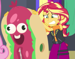 Size: 671x530 | Tagged: safe, screencap, sunset shimmer, costume conundrum, costume conundrum: sunset shimmer, equestria girls, g4, my little pony equestria girls: better together, cropped, female, geode of empathy, hot dog costume, magical geodes