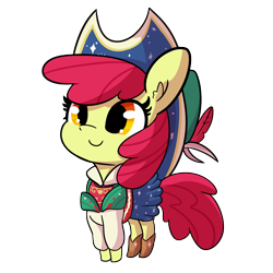 Size: 2250x2250 | Tagged: safe, artist:tjpones, apple bloom, earth pony, pony, g4, on your marks, adorable face, adorabloom, boots, chibi, clothes, cowboy boots, cowboy hat, cowgirl, cowgirl outfit, cute, female, filly, hat, high res, lederhosen, shoes, simple background, skirt, solo, transparent background, white background