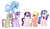 Size: 2380x1400 | Tagged: oc name needed, safe, artist:cherrycandi, artist:katsubases, oc, oc only, oc:apple blossom, oc:mallow, oc:party animal, oc:saucy style, oc:spectra, oc:starfall, alicorn, earth pony, pegasus, pony, unicorn, base used, female, group, headphones, magical lesbian spawn, makeup, offspring, parent:applejack, parent:cayenne, parent:fluttershy, parent:lily, parent:lily valley, parent:marble pie, parent:pinkie pie, parent:rainbow dash, parent:rarity, parent:trixie, parent:twilight sparkle, parent:vapor trail, parent:vinyl scratch, parents:cayennity, parents:lilyjack, parents:marbleshy, parents:trixdash, parents:vaporlight, parents:vinylpie, simple background, transparent background