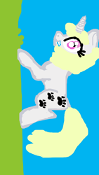 Size: 540x960 | Tagged: safe, artist:pawstheartest, oc, oc only, pony, unicorn, 1000 hours in ms paint, female, horn, mare, paw prints, sideways image, solo, unicorn oc