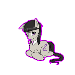 Size: 1024x1024 | Tagged: safe, artist:avirextin, octavia melody, earth pony, pony, g4, bowtie, female, invisible ak-47, mare, one ear down, outline, simple background, solo, transparent background