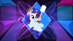 Size: 3840x2160 | Tagged: safe, artist:anime-equestria, artist:laszlvfx, edit, rarity, pony, g4, crown, female, food, high res, jewelry, marshmallow, rarity is a marshmallow, regalia, solo, wallpaper, wallpaper edit