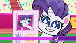 Size: 1920x1080 | Tagged: safe, screencap, rarity, pony, unicorn, g4, g4.5, my little pony: pony life, the rarity report, cute, raribetes, starry eyes, wingding eyes