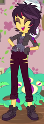 Size: 207x580 | Tagged: safe, screencap, sunset shimmer, costume conundrum, costume conundrum: sunset shimmer, equestria girls, g4, my little pony equestria girls: better together, converse, cropped, eyes closed, female, shoes, solo, vampire shimmer