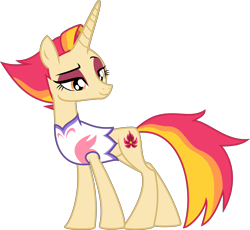 Size: 8795x8094 | Tagged: safe, artist:starcollider, derpibooru exclusive, fire flare, pony, unicorn, g4, the summer sun setback, .svg available, absurd resolution, clothes, concave belly, description is relevant, female, leotard, mare, show accurate, simple background, slender, solo, thin, transparent background, vector