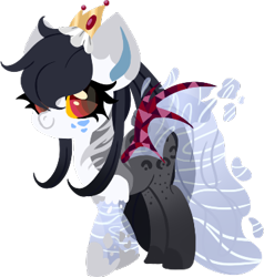 Size: 356x374 | Tagged: safe, artist:mourningfog, oc, oc only, bat pony, pony, lineless, simple background, solo, transparent background, waterfaller