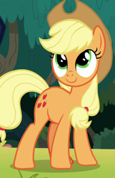 Size: 624x970 | Tagged: safe, edit, edited screencap, screencap, applejack, earth pony, pony, g4, non-compete clause, applejack's hat, cowboy hat, cropped, cute, female, hat, jackabetes, standing