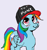 Size: 587x620 | Tagged: artist needed, safe, rainbow dash, pegasus, pony, g4, best pony, blushing, cap, cute, dashabetes, female, gray background, hat, legitimately amazing mspaint, looking at you, mare, ms paint, pixel-crisp art, pone, simple background, smiling, solo, top gun, top gun hat, white background