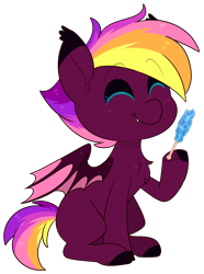 Size: 1760x2360 | Tagged: safe, artist:jetjetj, part of a set, oc, oc only, bat pony, pony, chibi, commission, cute, female, mare, simple background, solo, transparent background, ych result
