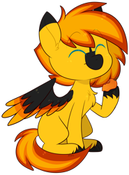 Size: 1804x2436 | Tagged: safe, artist:jetjetj, part of a set, oc, oc only, pegasus, pony, chibi, colored wings, commission, cute, fruit, male, simple background, solo, stallion, transparent background, two toned wings, wings, ych result