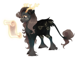 Size: 2936x2303 | Tagged: safe, artist:gigason, oc, oc only, pony, antlers, high res, magic, scroll, simple background, solo, transparent background
