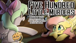 Size: 1280x720 | Tagged: safe, flitter, fluttershy, cat, pegasus, pony, fanfic:five hundred little murders, g4, cover art, fanfic, fanfic art, teary eyes, youtube link