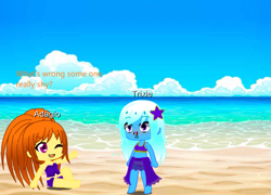 Size: 1255x906 | Tagged: safe, artist:rubyfan1234, adagio dazzle, trixie, equestria girls, g4, chibi, female, lesbian, ship:triagio, shipping