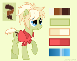 Size: 2500x1992 | Tagged: safe, artist:lambydwight, oc, oc only, oc:milli, earth pony, pony, clothes, earth pony oc, eponafest, female, jacket, mare, reference sheet, simple background, smiling, solo