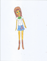 Size: 1700x2200 | Tagged: safe, artist:justinandrew1984, applejack, equestria girls, g4, clothes, female, natural hair color, solo, traditional art
