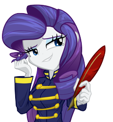 Size: 1200x1300 | Tagged: safe, artist:geraritydevillefort, rarity, the count of monte rainbow, equestria girls, g4, broadway, clothes, female, musical, quill, rarifort, simple background, solo, the count of monte cristo, transparent background, villefort