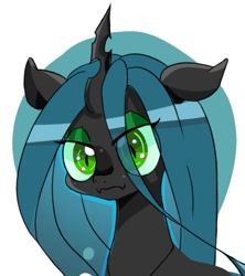 Size: 515x581 | Tagged: safe, artist:tomizawa96, queen chrysalis, changeling, changeling queen, g4, bust, female, portrait, simple background, solo, white background