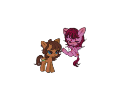 Size: 555x440 | Tagged: safe, artist:puppyz, oc, earth pony, pegasus, pony, original art, pixel art, simple background, transparent background