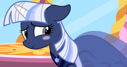 Size: 1708x901 | Tagged: safe, artist:estories, oc, oc only, oc:silverlay, original species, umbra pony, comic:seeds of darkness, g4, blushing, clothes, comic, cropped, dress, female, mare, solo