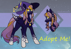 Size: 1297x902 | Tagged: safe, artist:inkynotebook, oc, oc only, pegasus, pony, base used, bust, coat markings, freckles, hat, jewelry, necklace, pegasus oc, socks (coat markings), wings, witch hat
