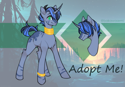 Size: 1297x902 | Tagged: safe, artist:inkynotebook, oc, oc only, hybrid, pony, unicorn, zony, base used, bracelet, bust, horn, interspecies offspring, jewelry, magical lesbian spawn, neck rings, offspring, parent:princess luna, parent:zecora, parents:lunacora, unicorn oc