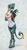 Size: 1929x3639 | Tagged: safe, artist:joestick, derpibooru exclusive, editor:vedont, gabby, griffon, anthro, digitigrade anthro, g4, abstract background, bracelet, clothes, female, hooty, jewelry, looking at you, ring, shirt, shorts, solo, tail, tail ring, the owl house, waving