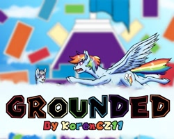 Size: 1280x1024 | Tagged: safe, artist:korencz11, rainbow dash, soarin', pegasus, pony, fanfic:grounded, g4, backwards cutie mark, fanfic, fanfic art, female, foal, male, parent:rainbow dash, parent:soarin', ship:soarindash, shipping, straight