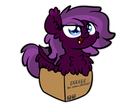 Size: 3250x2688 | Tagged: safe, artist:php142, part of a set, oc, oc only, oc:nightshine, bat pony, pony, bat pony oc, bat wings, box, chest fluff, commission, cute, female, fluffy, high res, mare, pony in a box, simple background, solo, transparent background, wings, ych result