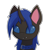 Size: 2000x2000 | Tagged: safe, artist:keupoz, oc, oc only, oc:swift dawn, changeling, pony, blue changeling, bust, changeling oc, collar, commission, fangs, high res, looking at you, male, pet, portrait, signature, simple background, smiling, smiling at you, transparent background