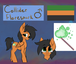 Size: 3700x3100 | Tagged: safe, artist:luxsimx, oc, oc only, oc:collider flarespark, pegasus, pony, high res, male, reference sheet, solo, stallion