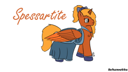 Size: 1280x720 | Tagged: safe, artist:schumette14, oc, oc only, oc:spessartite, alicorn, pony, alicorn oc, horn, next generation, offspring, parent:prince blueblood, parent:rainbow dash, parents:bluedash, parents:rainbowblood, simple background, solo, transparent background, wings