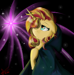 Size: 1020x1039 | Tagged: safe, artist:yuris, sunset shimmer, pony, unicorn, g4, female, redraw, solo