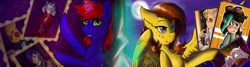 Size: 1490x400 | Tagged: safe, artist:helga, artist:yuris, oc, oc only, oc:helga, oc:yuris, pegasus, pony, unicorn, collaboration