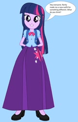 Size: 1280x1989 | Tagged: safe, artist:starman1999, twilight sparkle, equestria girls, g4, clothes, female, long skirt, skirt, solo